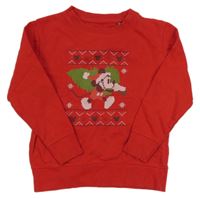 Červená mikina s Mickeym 