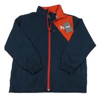 Nové - tmavomodro-červená šusťáková sportovní funkční bunda s nápisem TSP