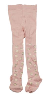 Světlerůžové květované punčocháče POCOPIANO