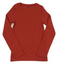 Cihlové žebrované triko Next