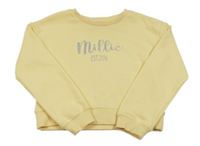 Žlutá crop mikina s nápisem Primark