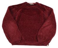 Vínový crop žinylkový svetr garcia