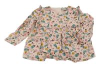 Světlerůžová květovaná lehká tunika Primark