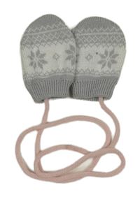 Šedé vzorované pletené rukavice