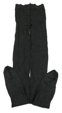 Tmavošedé žebrované punčocháče