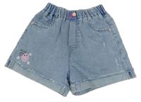 Světlemodré riflové kraťasy se smajlíky 