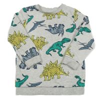 Šedá mikina s barevnými dinosaury Matalan