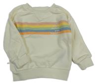 Smetanová mikina s barevnými pruhy Primark