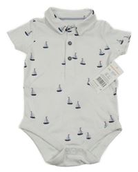 Nové - bílé polo body s plachetnicemi F&F