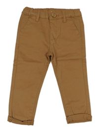 Hnědé plátěné chino kalhoty dunnes