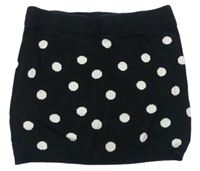 Černá puntíkatá pletená sukně H&M