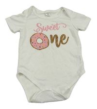 Bílé body s nápisem a donutem Shein