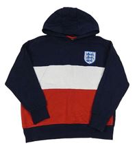 Tmavomodro-bílo-červená mikina s kapucí - England