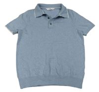 Světlemodré úpletové polo tričko M&S