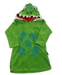 Zelený froté župan s kapucí - dinosaurus Jojo Maman Bébé