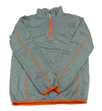 Šedo-oranžová melírovaná sportovní mikina C&A