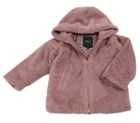 Starorůžová kožešinová podšitá bunda s kapucí Name it