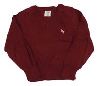 Vínový svetr s výšivkou H&M