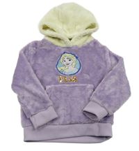 Lila-vanilková plyšová mikina s kapucí - Elza Disney
