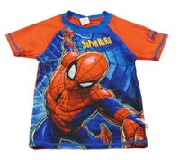 Červeno-tmavomodré UV tričko se Spidermanem