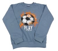 Šedomodrá mikina s míčem 