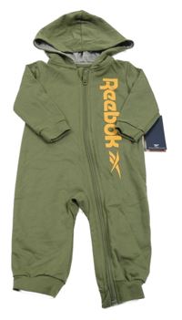 Nové - Khaki tepláková kombinéza s logem a kapucí Reebok
