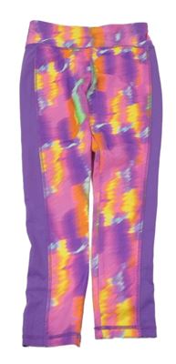 Fialovo-barevné vzorované sportovní legíny Dunnes