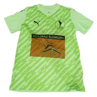 Neonově zelené sportovní tričko s obrázky a nápisy Puma