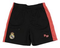 Černo-růžové sportovní kraťasy s potiskem 