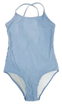 Modro-bílé pruhované jednodílné plavky H&M