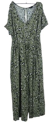 Dámský khaki-vzorovaný kalhotový culottes overal New Look 