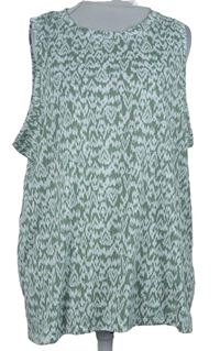 Dámský khaki-bílý vzorovaný top M&S