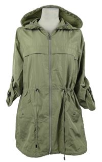 Dámská světlekhaki šusťáková parka s kapucí Primark 
