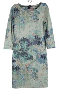 Dámské bílo-modro-růžové květované šaty H&M