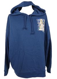 Dámská tmavomodrá mikina s potiskem a kapucí Primark 