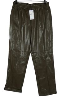 Nové - Dámské hnědé koženkové kalhoty Primark 