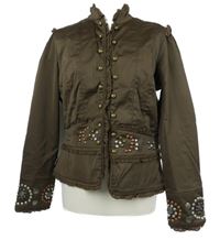 Dámský hnědý šusťákový kabátek s gombíky 