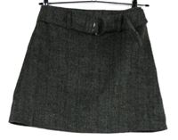 Dámská šedo-černá melírovaná sukně s páskem Primark 