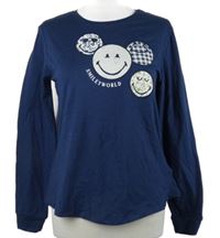 Dámské tmavomodré triko se smajlíky Smiley World