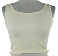 Dámský smetanový žebrovaný crop top 
