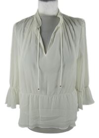 Dámská bílá šifonová peplum halenka H&M