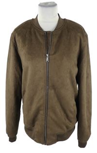 Pánský hnědý semišový bomber Primark 