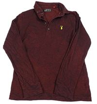 Červeno-černé melírované polo triko s nášivkou Next