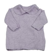 Fialové pletené šaty s límečkem Primark