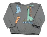 Šedá mikina s dinosaury Primark