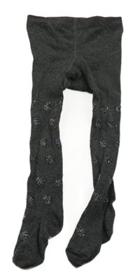 Tmavošedé puntíkaté punčocháče