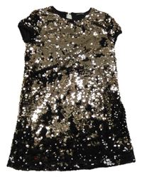 Černo-zlaté flitrované šaty