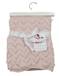 Nové - Světlerůžová pletená deka 