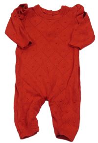 Červený károvaný pletený overal Matalan