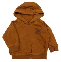 Rezavá mikina s nápisem a kapucí Matalan